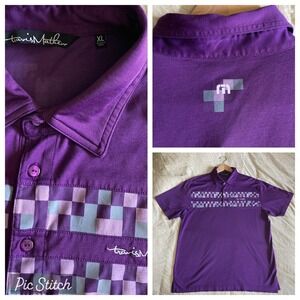Travis Mathew Mens XL Golf SS Polo Pima Cotton/Poly Blend Royal Purple